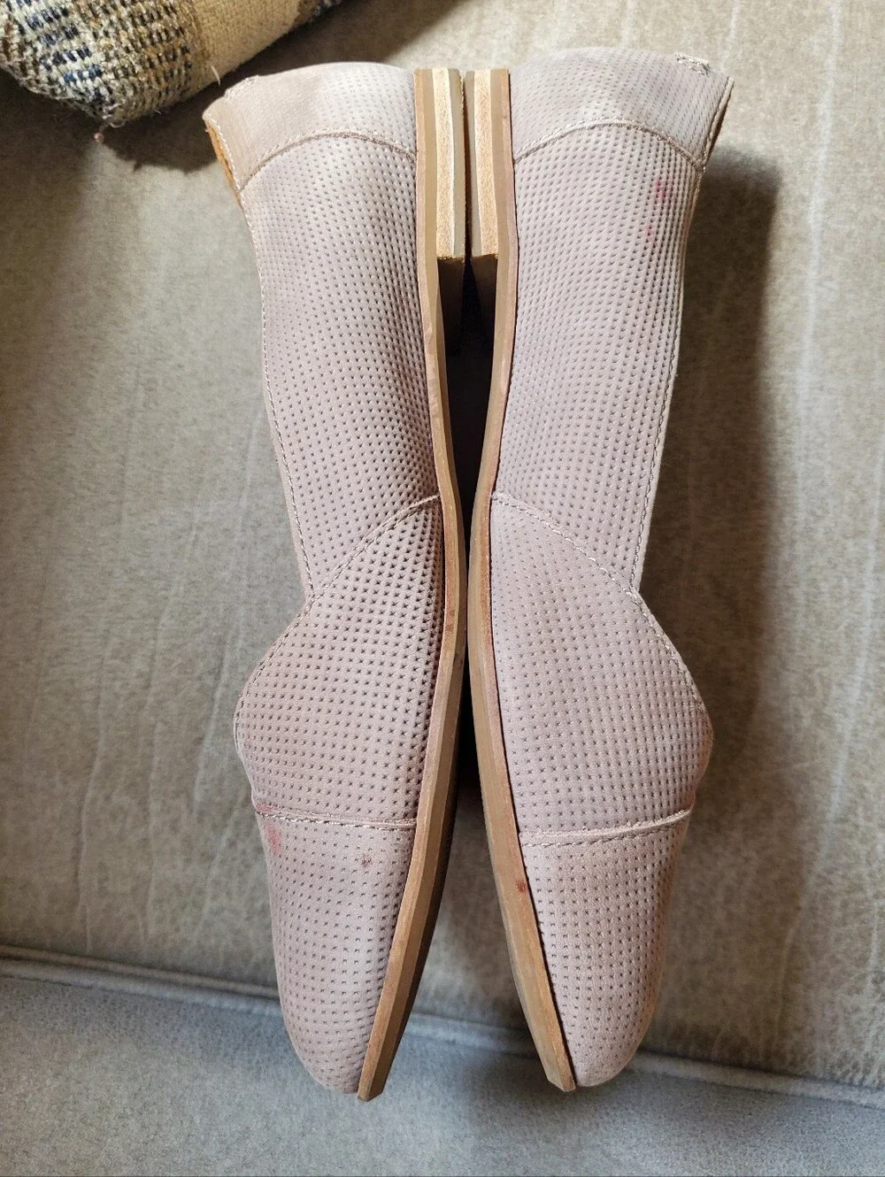 Toms Womens Julie Suede Flats Color: Taupe Grey Size 8.5